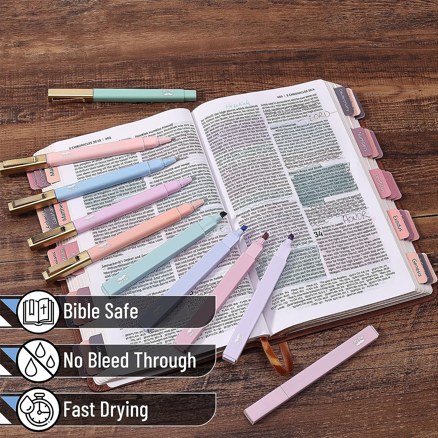 Aesthetic Highlighters and Pens No Bleed, 12 Pack, Morandi Color Bible Highlighters for Bibles, Bible Pens - Image 3