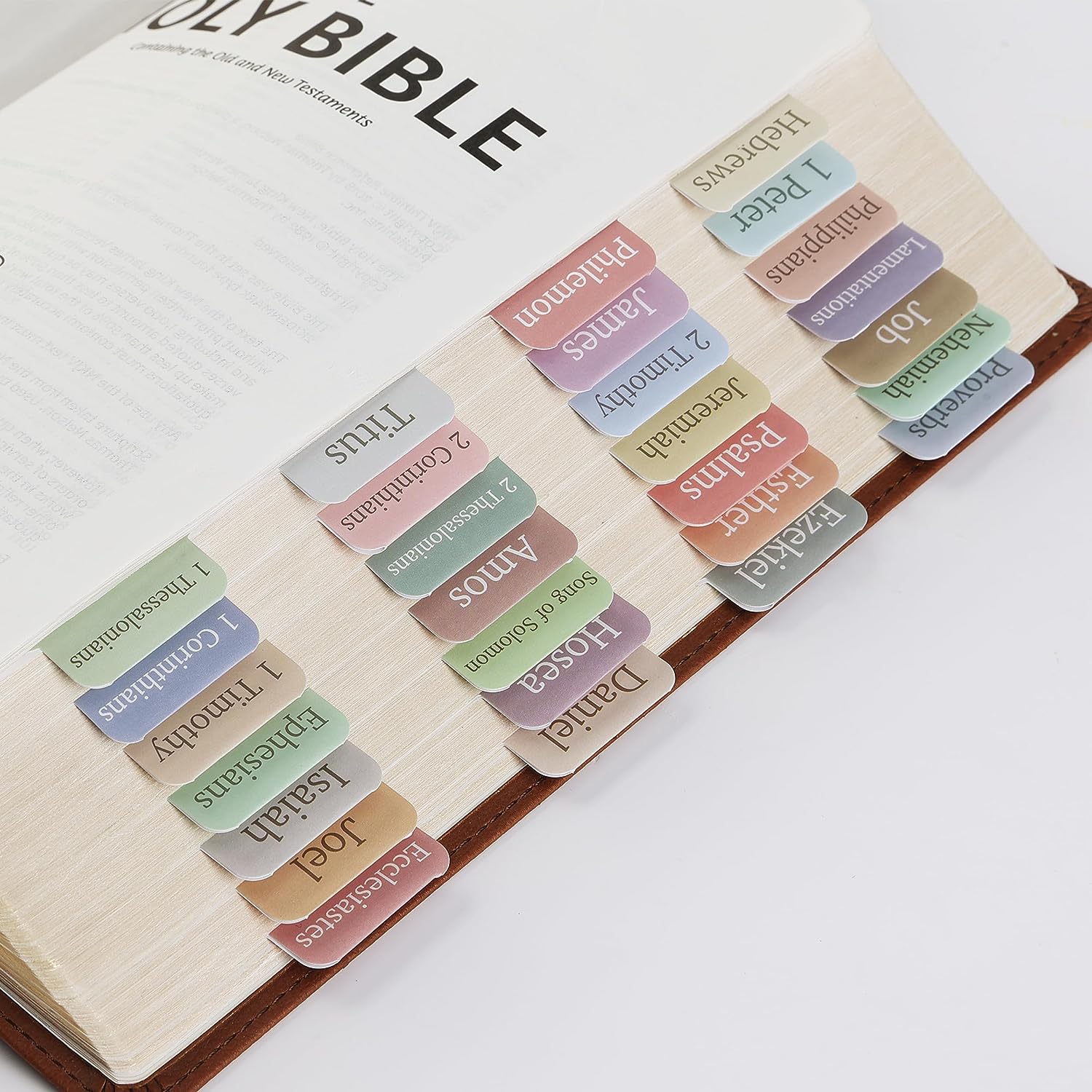 Bible Tabs, 75 Minimal Morandi, Laminated, Easy Apply, Old & New Testament, Neutral Designs - Image 8