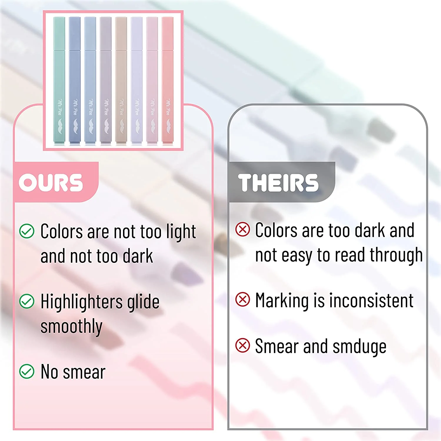 Aesthetic Highlighters, 8 Pack, Assorted Colors, No-Bleed Ink, Chisel Tip, Cute Bible-Safe Study & Journaling Supplies - Image 6