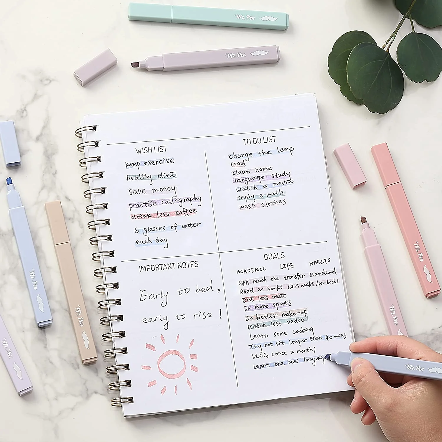 Aesthetic Highlighters, 8 Pack, Assorted Colors, No-Bleed Ink, Chisel Tip, Cute Bible-Safe Study & Journaling Supplies - Image 9