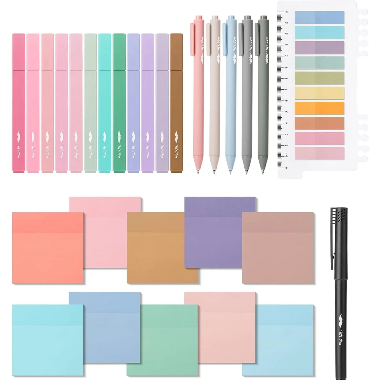 Aesthetic Book Annotation Kit, 38 Pcs, Highlighters, Gel Pens & Sticky Notes Set - Image 13
