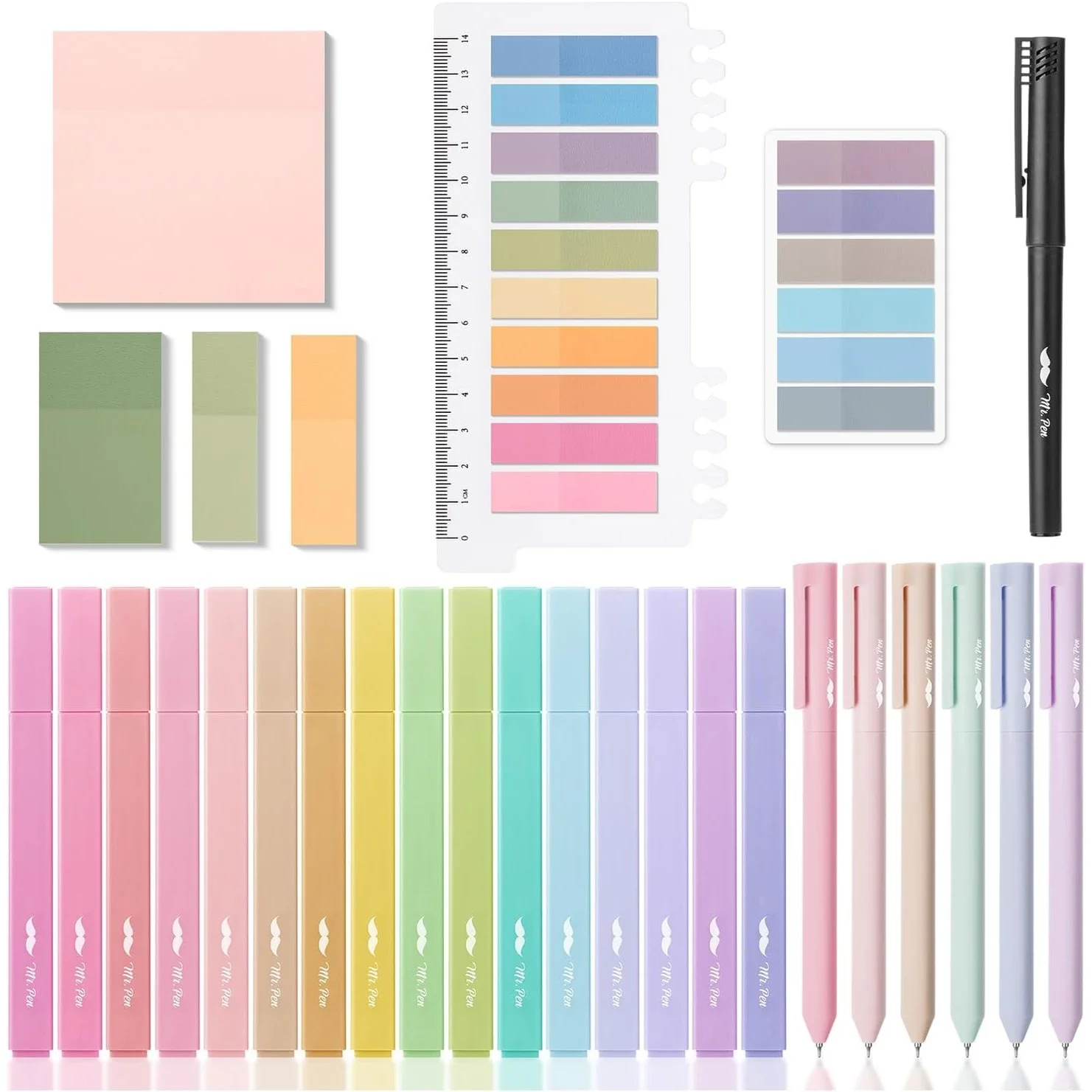 Aesthetic Book Annotation Kit, 38 Pcs, Highlighters, Gel Pens & Sticky Notes Set - Image 25