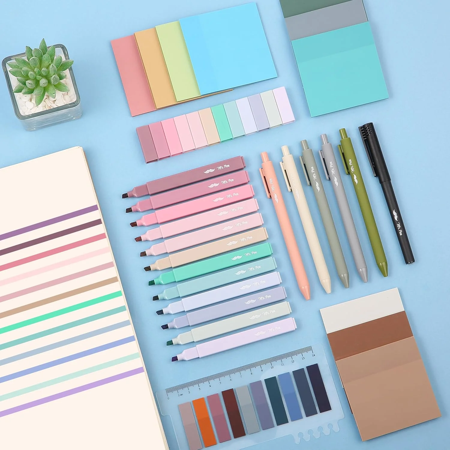 Aesthetic Book Annotation Kit, 38 Pcs, Highlighters, Gel Pens & Sticky Notes Set - Image 6