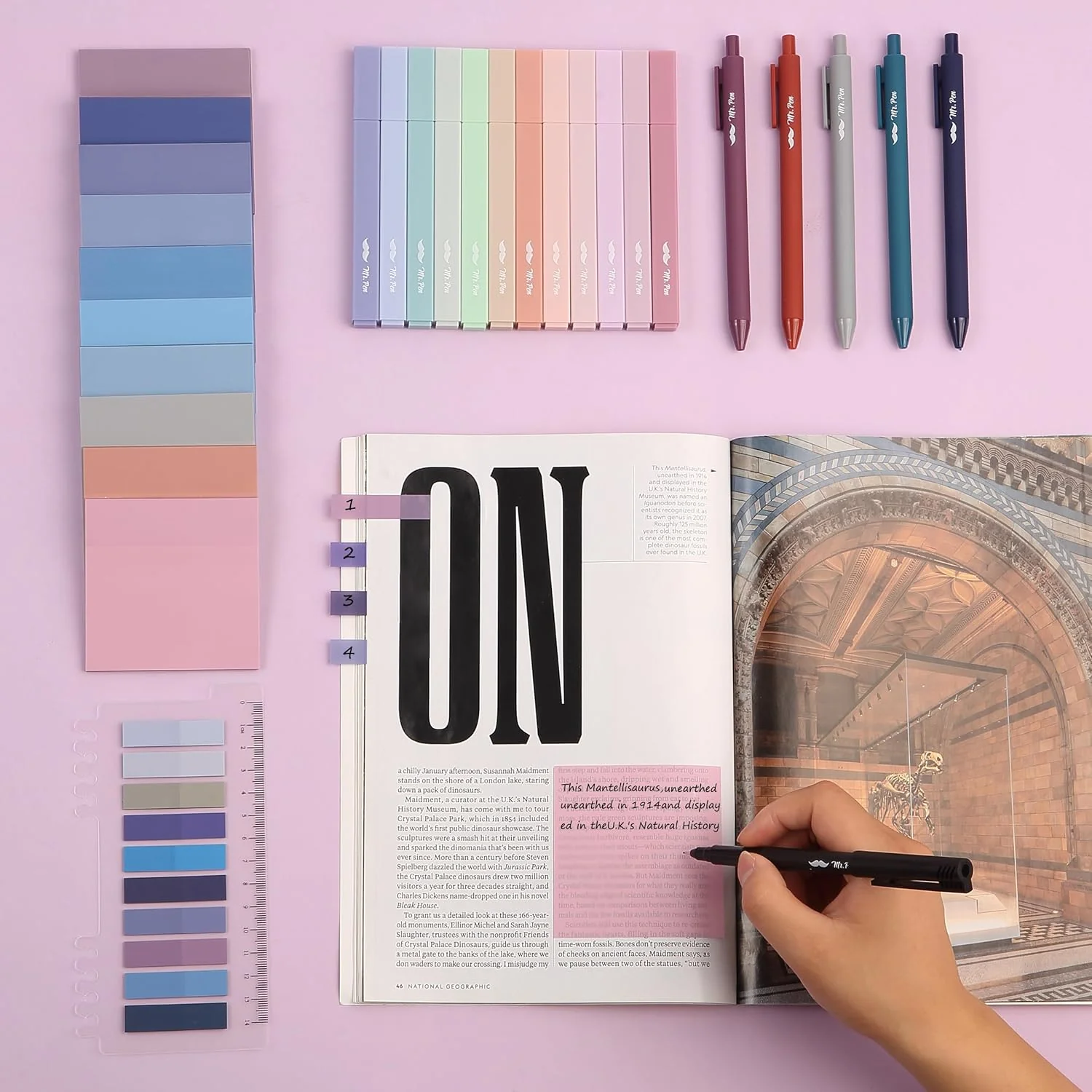 Aesthetic Book Annotation Kit, 38 Pcs, Highlighters, Gel Pens & Sticky Notes Set - Image 23