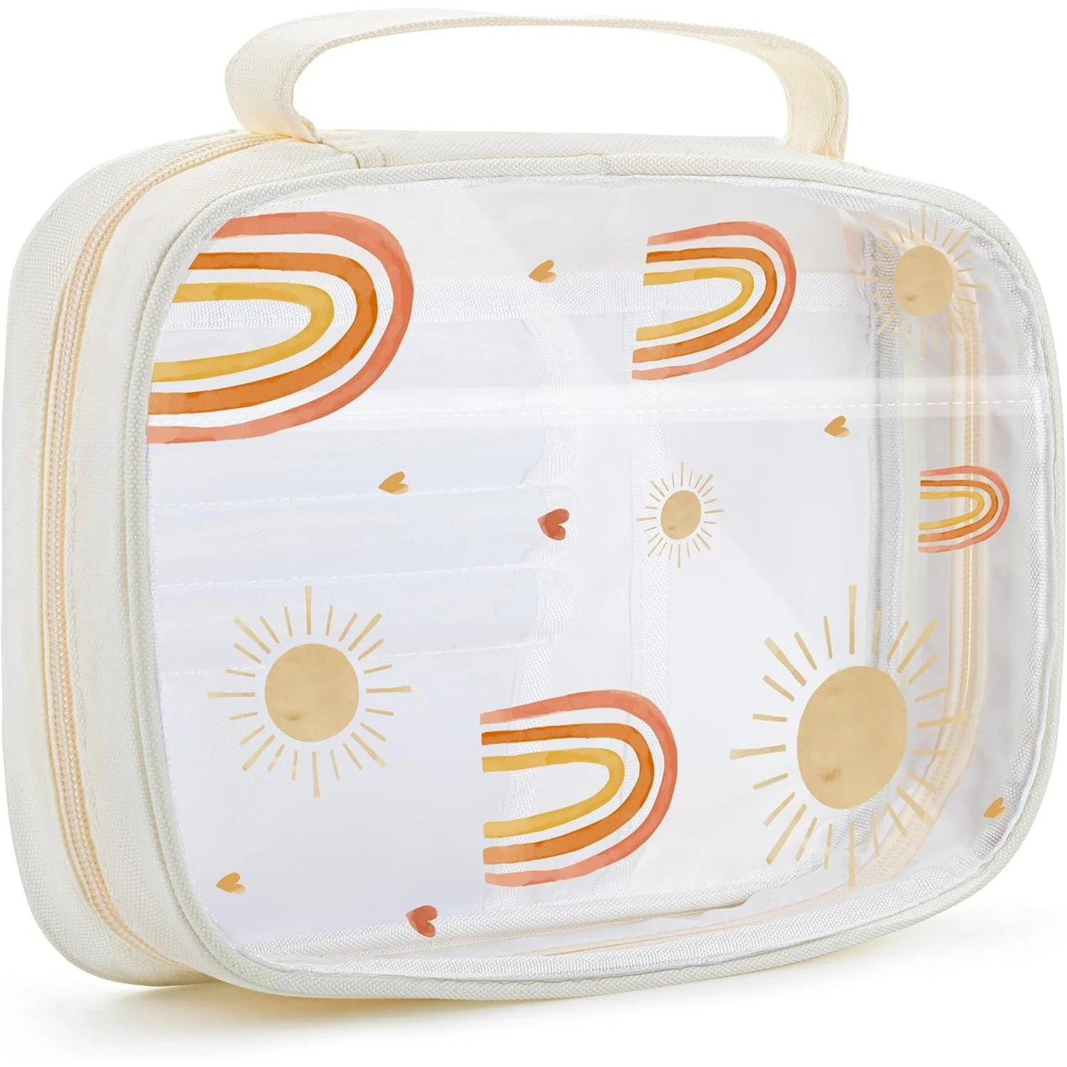 Clear Bible Case with Rainbow & Sun Design, Durable Zipper,  Multiple Pockets - Image 9