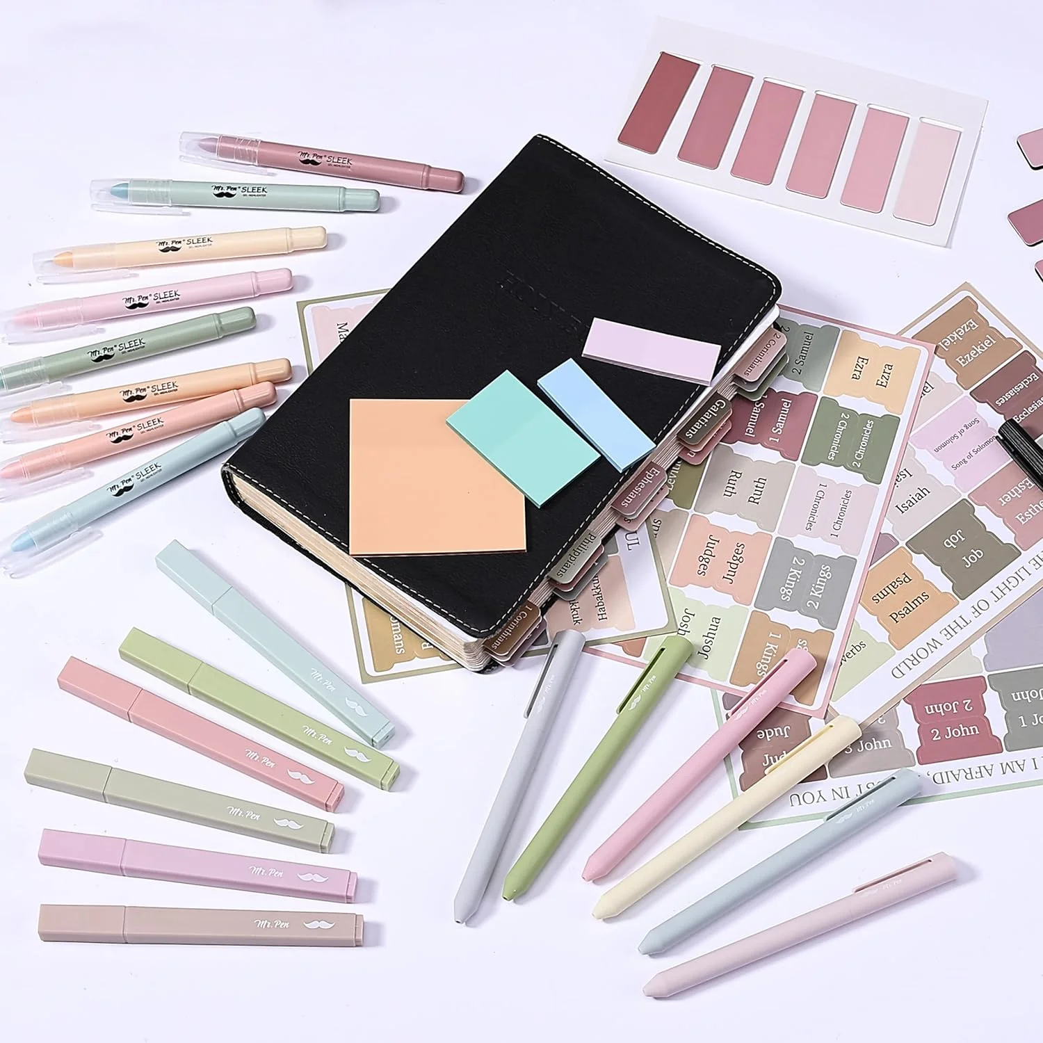 Bible Journaling Kit, 31 Pcs — Pens, Highlighters, Tabs, Bookmarks & Sticky Notes, No Bleed Bible Study Set - Image 8