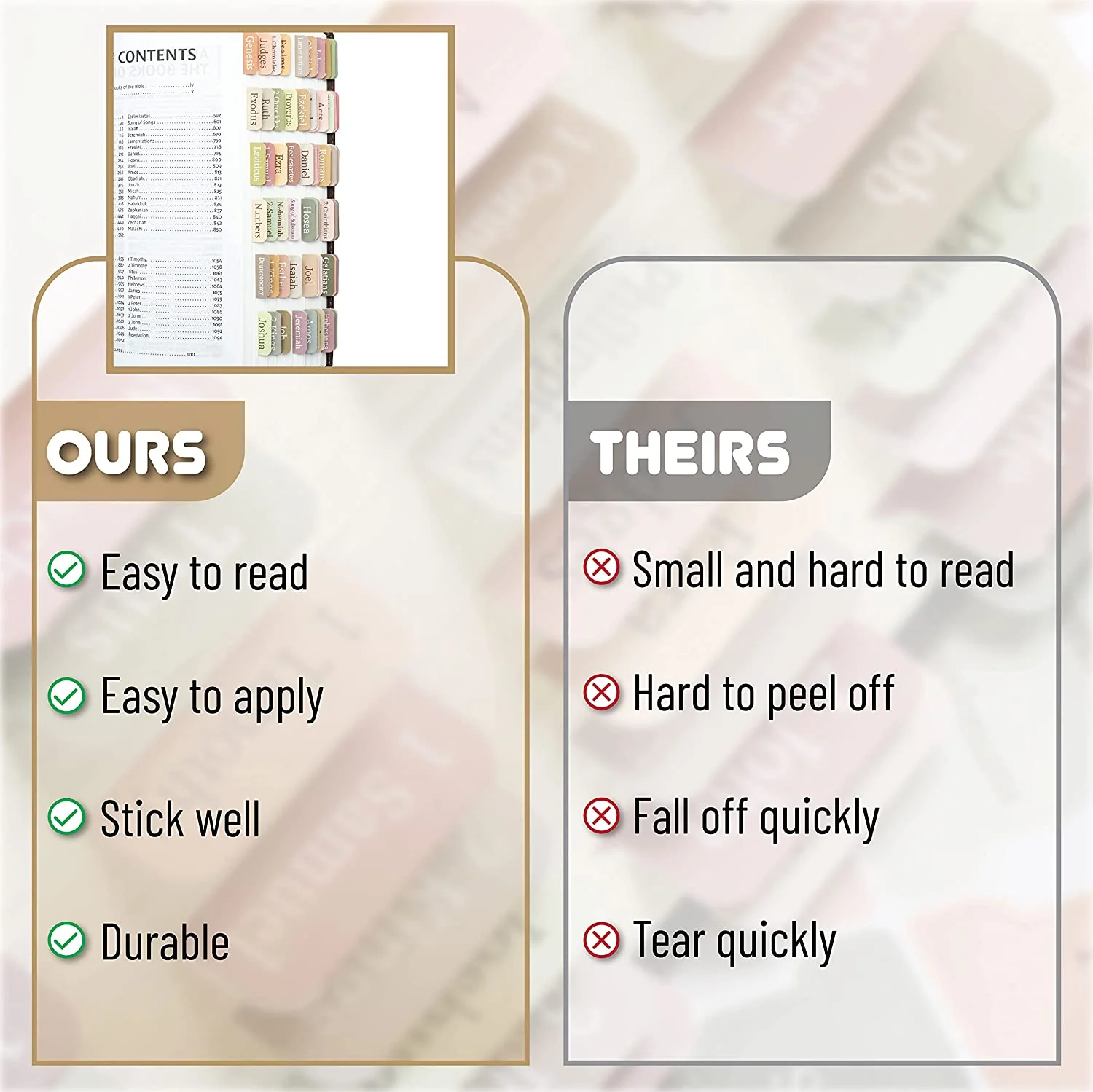 Bible Tabs, 75 Boho Theme, Laminated, Easy Apply, Old & New Testament, Journal Tabs - Image 7