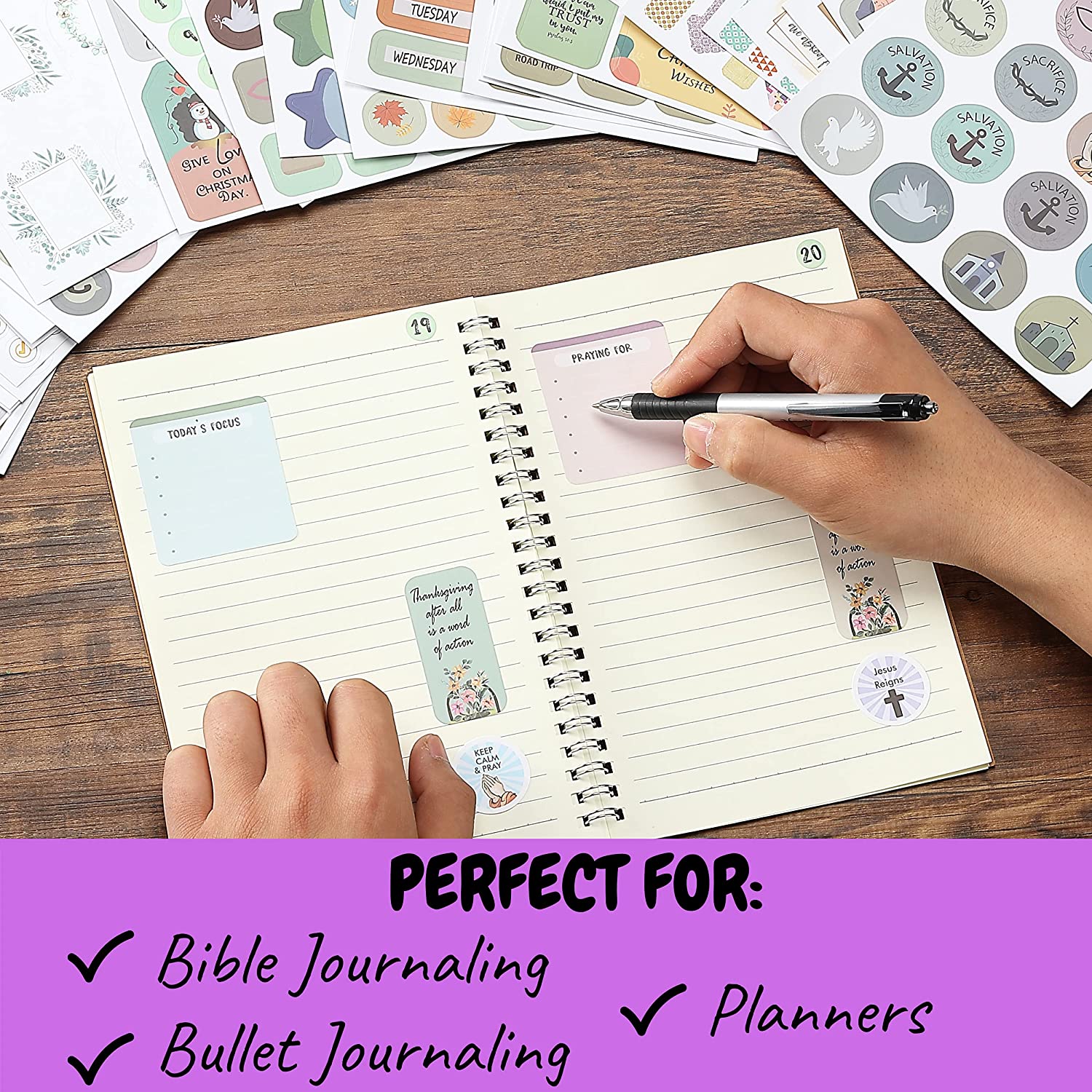 Christian & Bible Journaling Stickers, 31 Sheets, 1034 pcs - Image 5