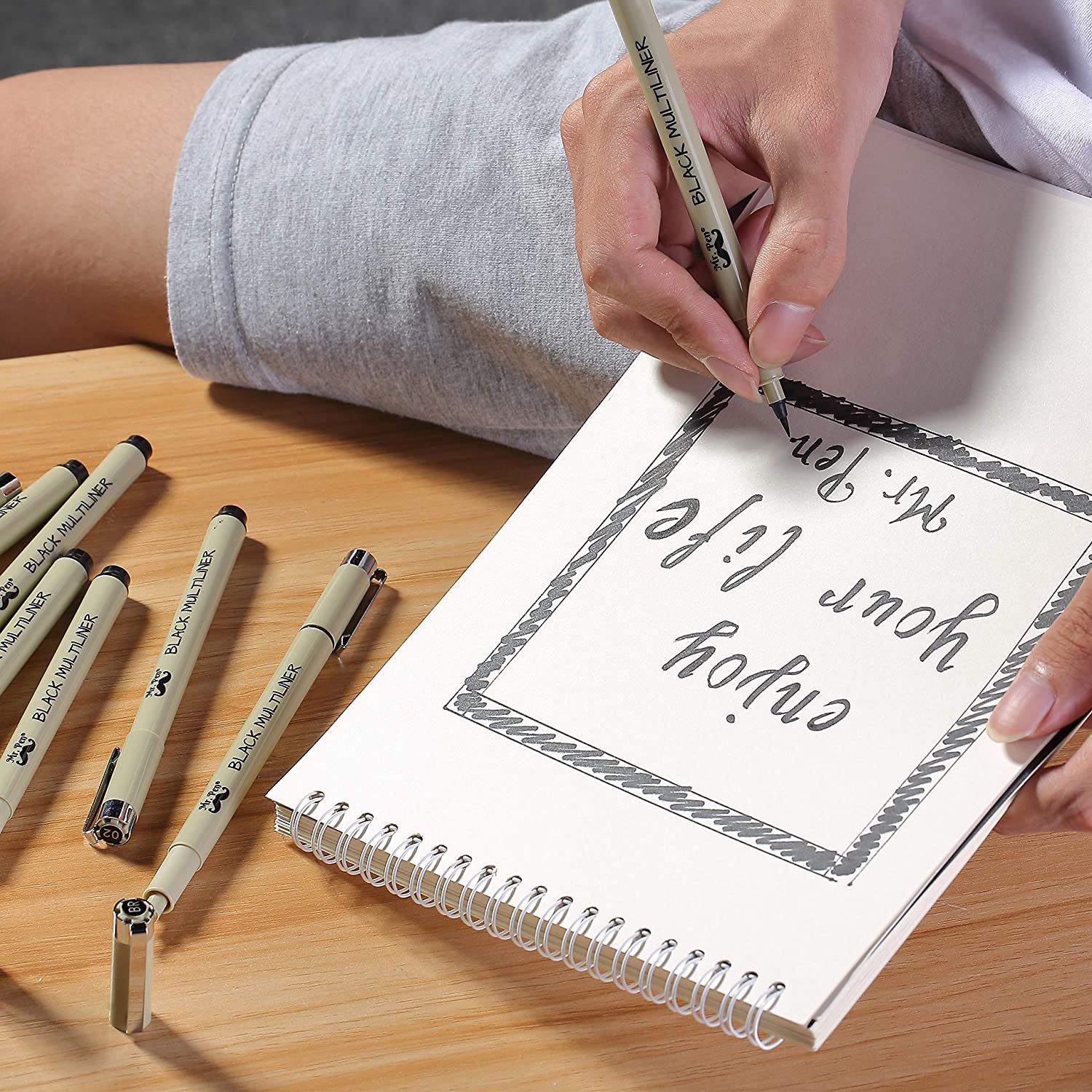 Fineliner Drawing Pens, 8 Pack Black Multiliner Set, Waterproof Ink for Sketching, Notes & Bible Journaling - Image 8