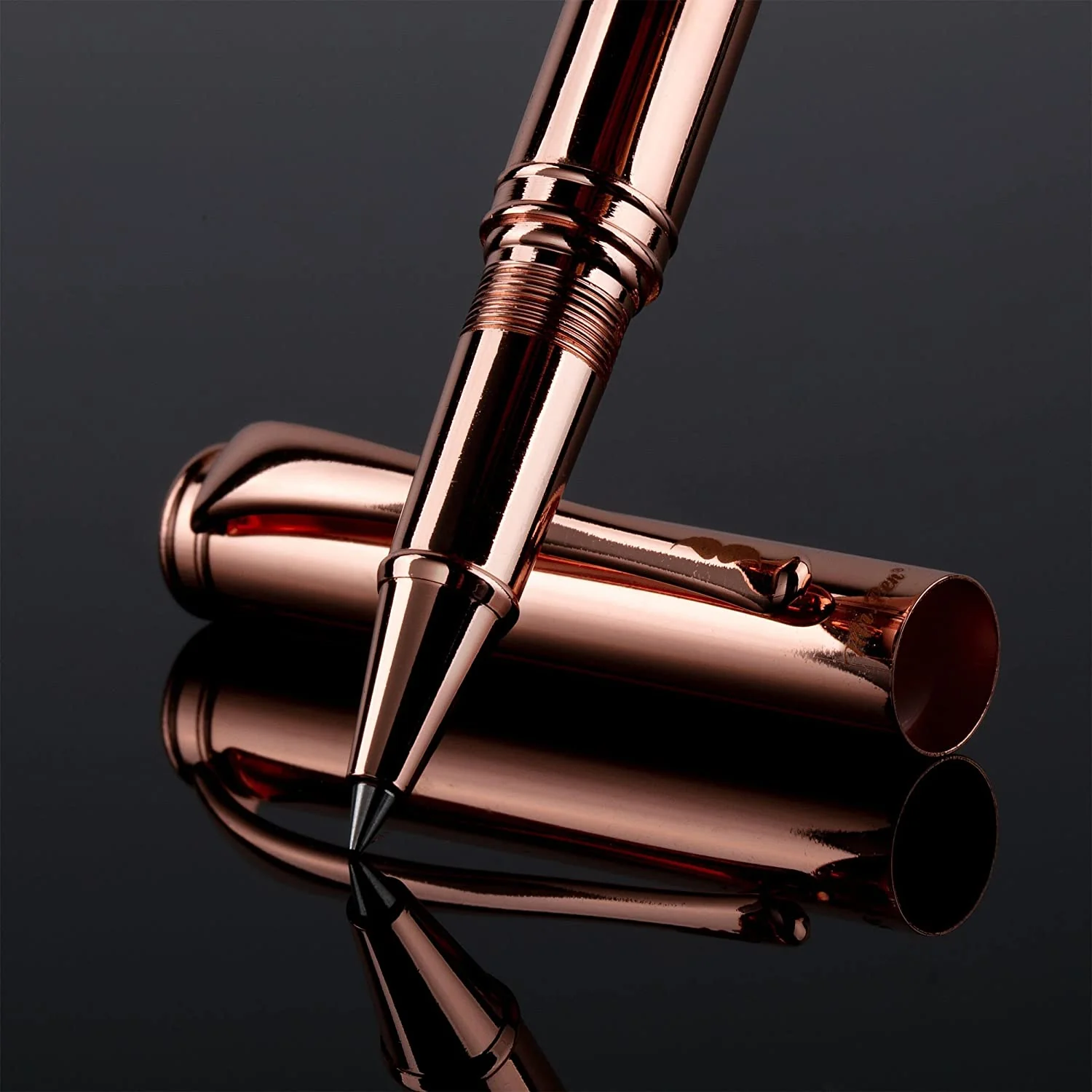 Luxury Pen, Rose Gold Metal Barrel, Black Ink, Fine Point, Executive Gift Pen with Extra Refill - Image 8