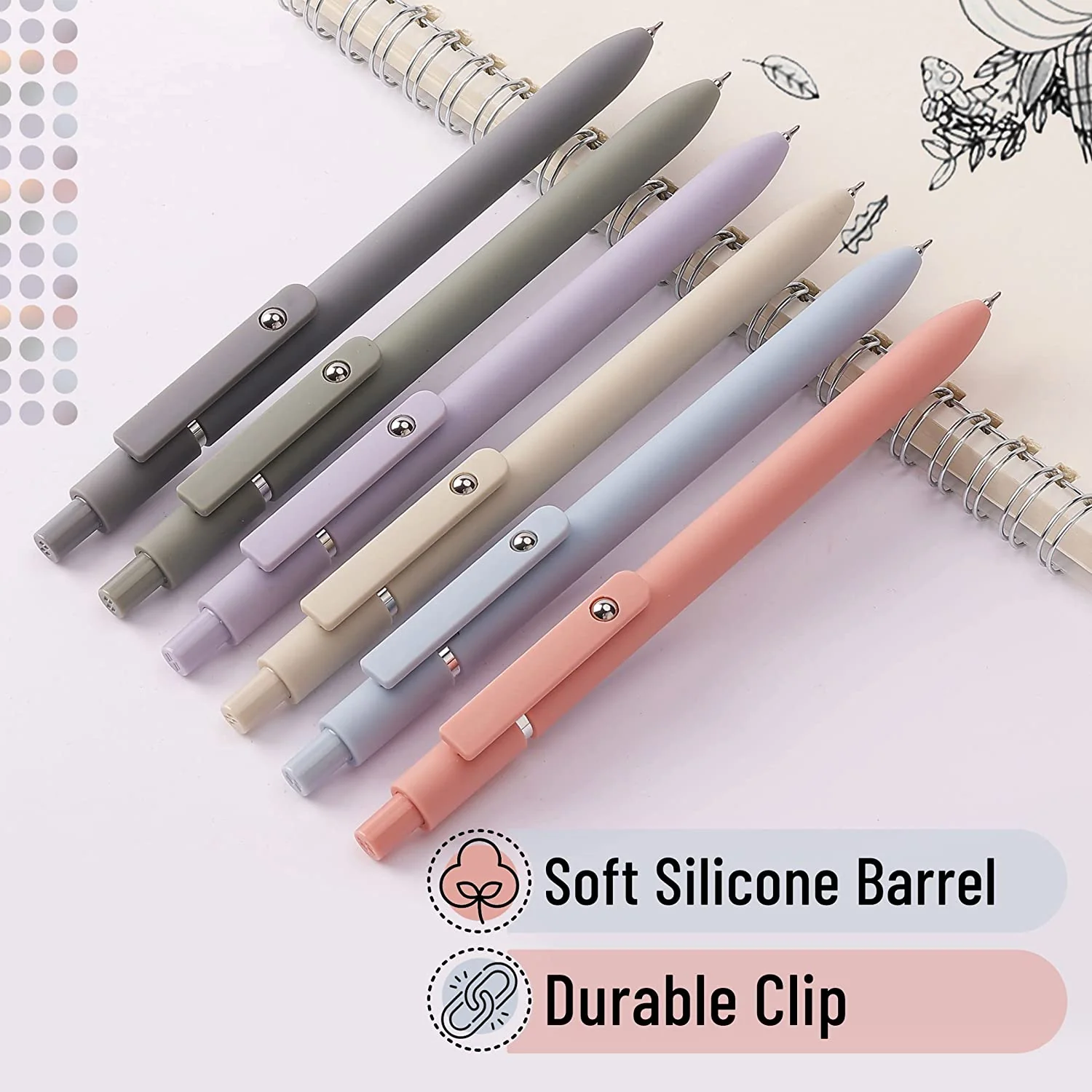 Mr. Pen - Retractable Fine Point Gel Pens, 6 Pack, Morandi Barrels, Fast Dry Ink, Cute Aesthetic Pens for Journaling - Image 3