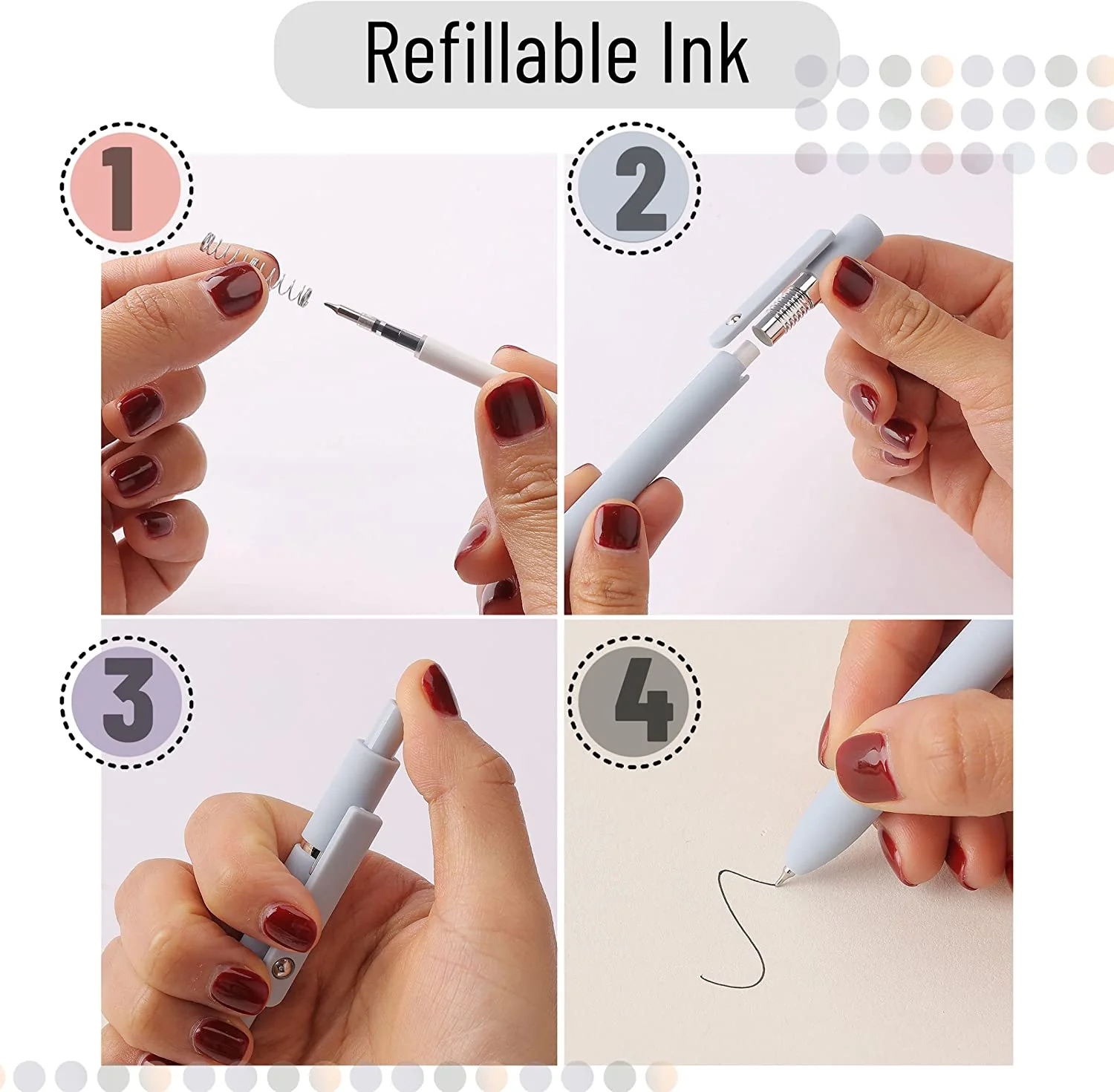 Mr. Pen - Retractable Fine Point Gel Pens, 6 Pack, Morandi Barrels, Fast Dry Ink, Cute Aesthetic Pens for Journaling - Image 6