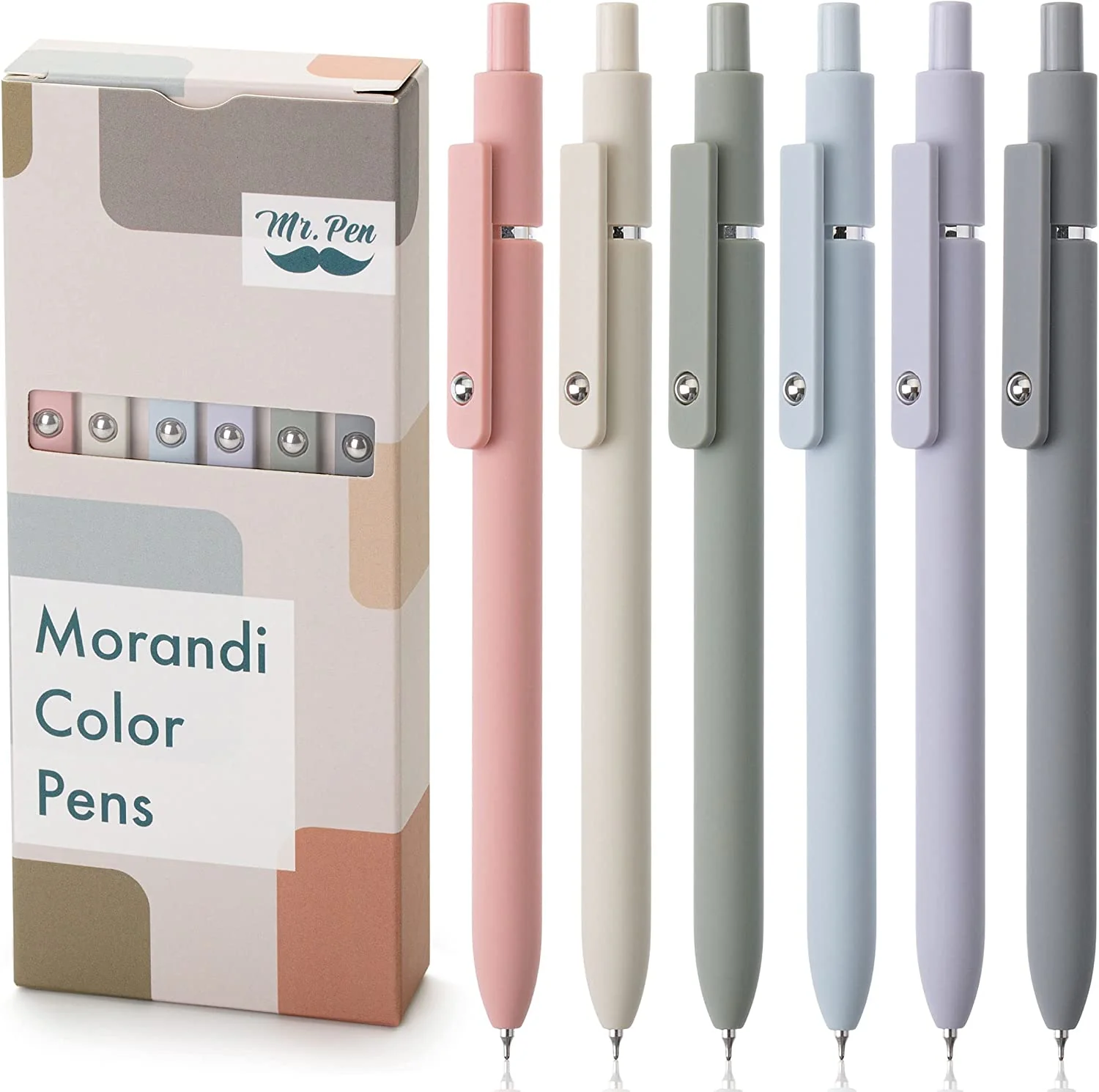 Mr. Pen - Retractable Fine Point Gel Pens, 6 Pack, Morandi Barrels, Fast Dry Ink, Cute Aesthetic Pens for Journaling - Image 8