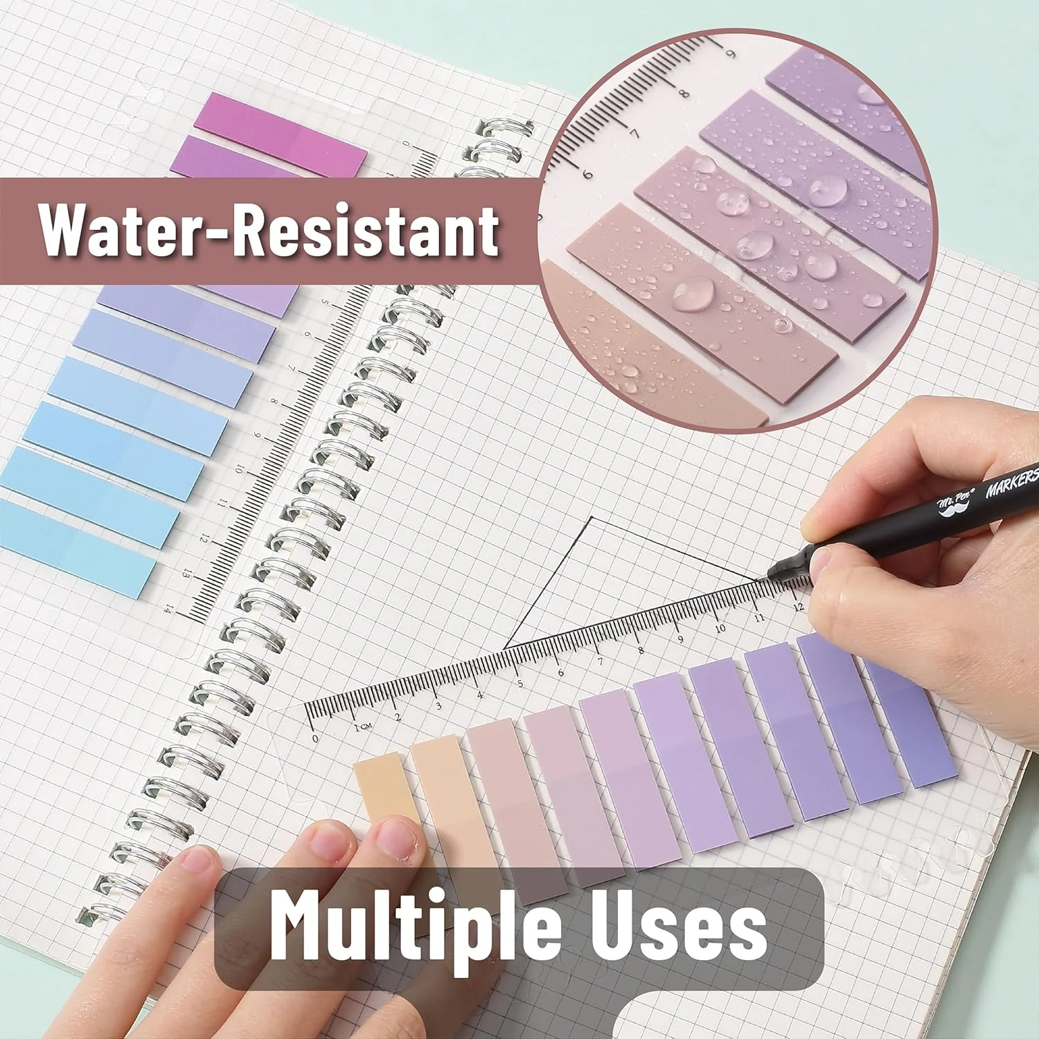 Sticky Tabs 3200 Pcs, Colorful Transparent Book Tabs, Page Markers, Index Tabs for Notes & Organizing - Image 5