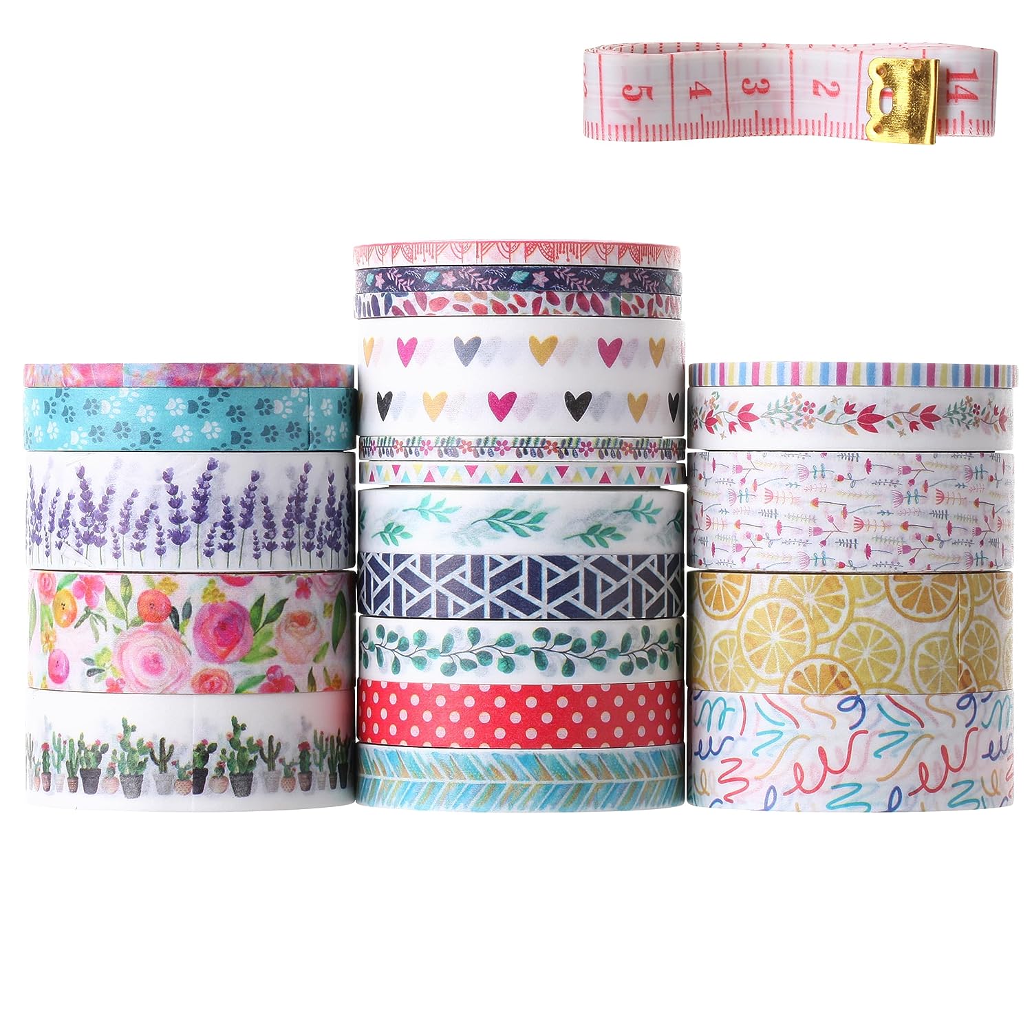 Washi Tape Set, 21 Rolls, Decorative Cute Floral Washi Tape for Bible Journaling, Bullet Journal Supplies - Image 8