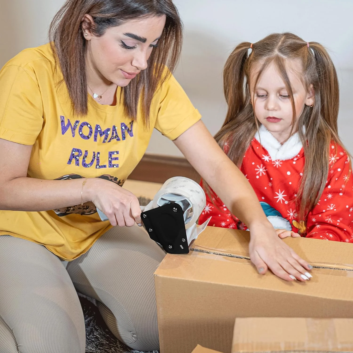 Heavy Duty Packing Tape Dispenser Gun 2-Inch, 2 Pack + 2 Tape Rolls, Black - Image 7