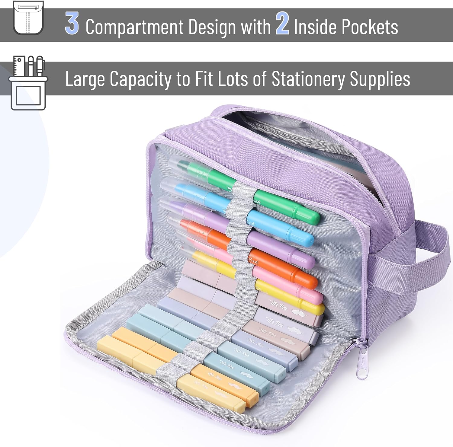 Large Capacity Pencil Case, 5 Color Options, Pencil Pouch, Pencil Bag, Pen Case, Pen Pouch, Pen Bag, Pencil Pouches, Pencil Bags, Green Pencil Case, School Pencil Case, College Pencil Case - Image 3