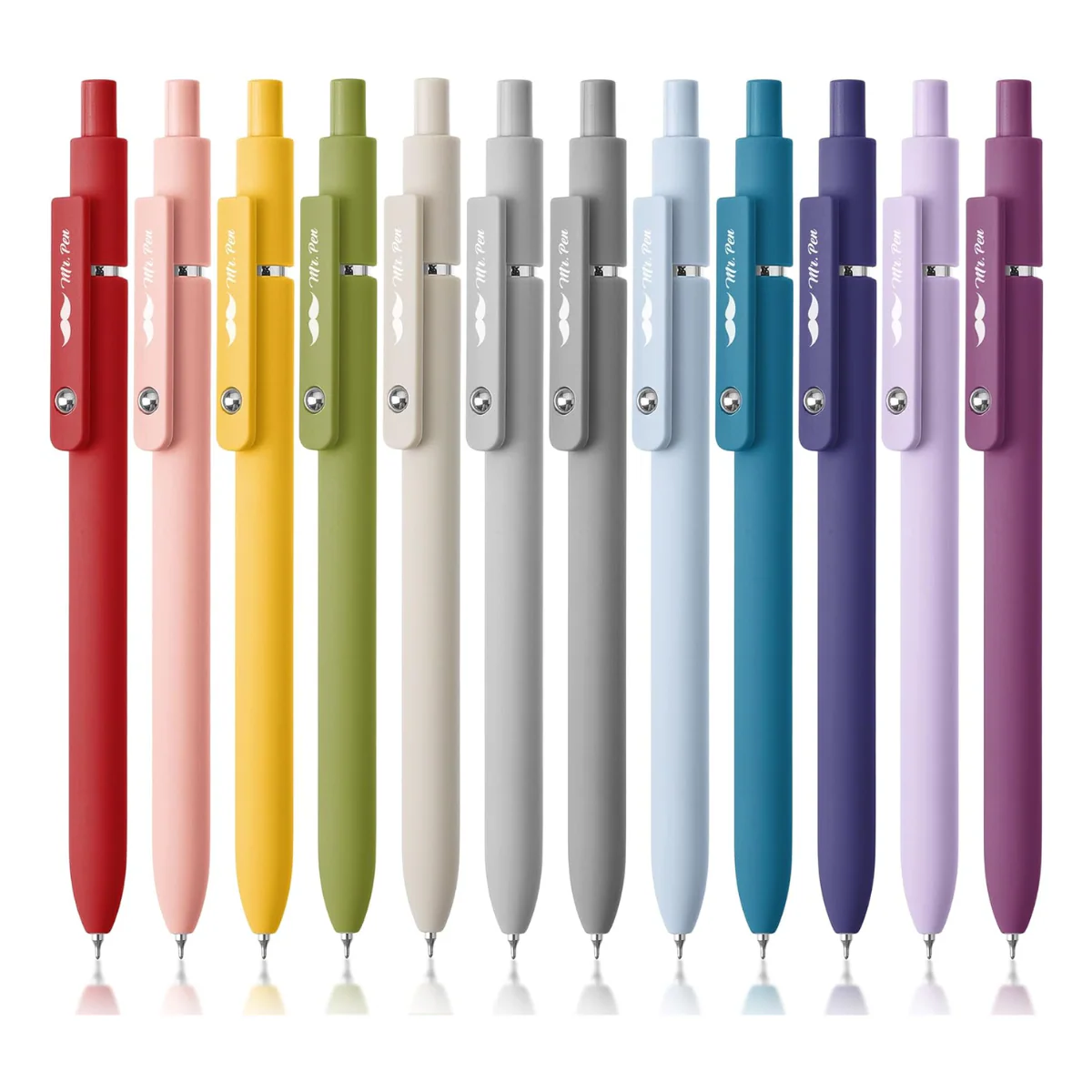 Retractable Gel Pens, 6 or 12 Pack, Morandi & Vintage Barrels, Black Ink, Fine Point 0.5mm, Fast Dry - Image 10