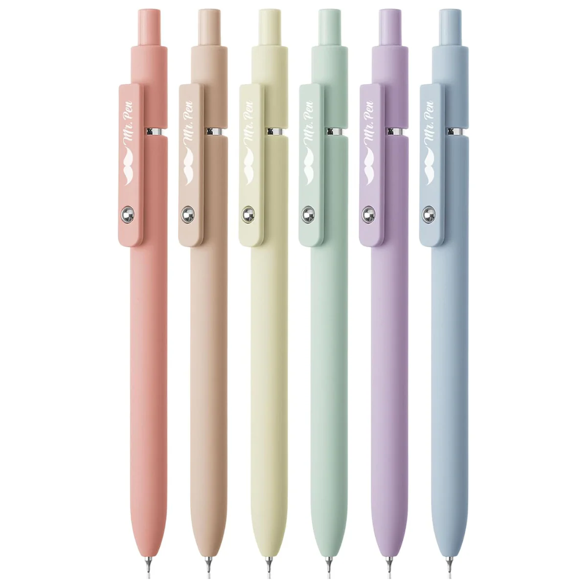 Retractable Gel Pens, 6 or 12 Pack, Morandi & Vintage Barrels, Black Ink, Fine Point 0.5mm, Fast Dry - Image 11