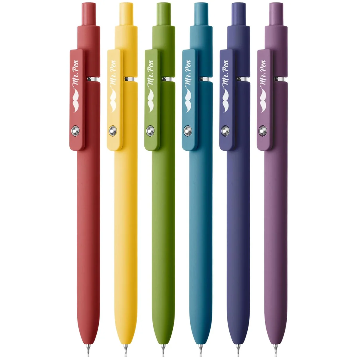 Retractable Gel Pens, 6 or 12 Pack, Morandi & Vintage Barrels, Black Ink, Fine Point 0.5mm, Fast Dry - Image 15