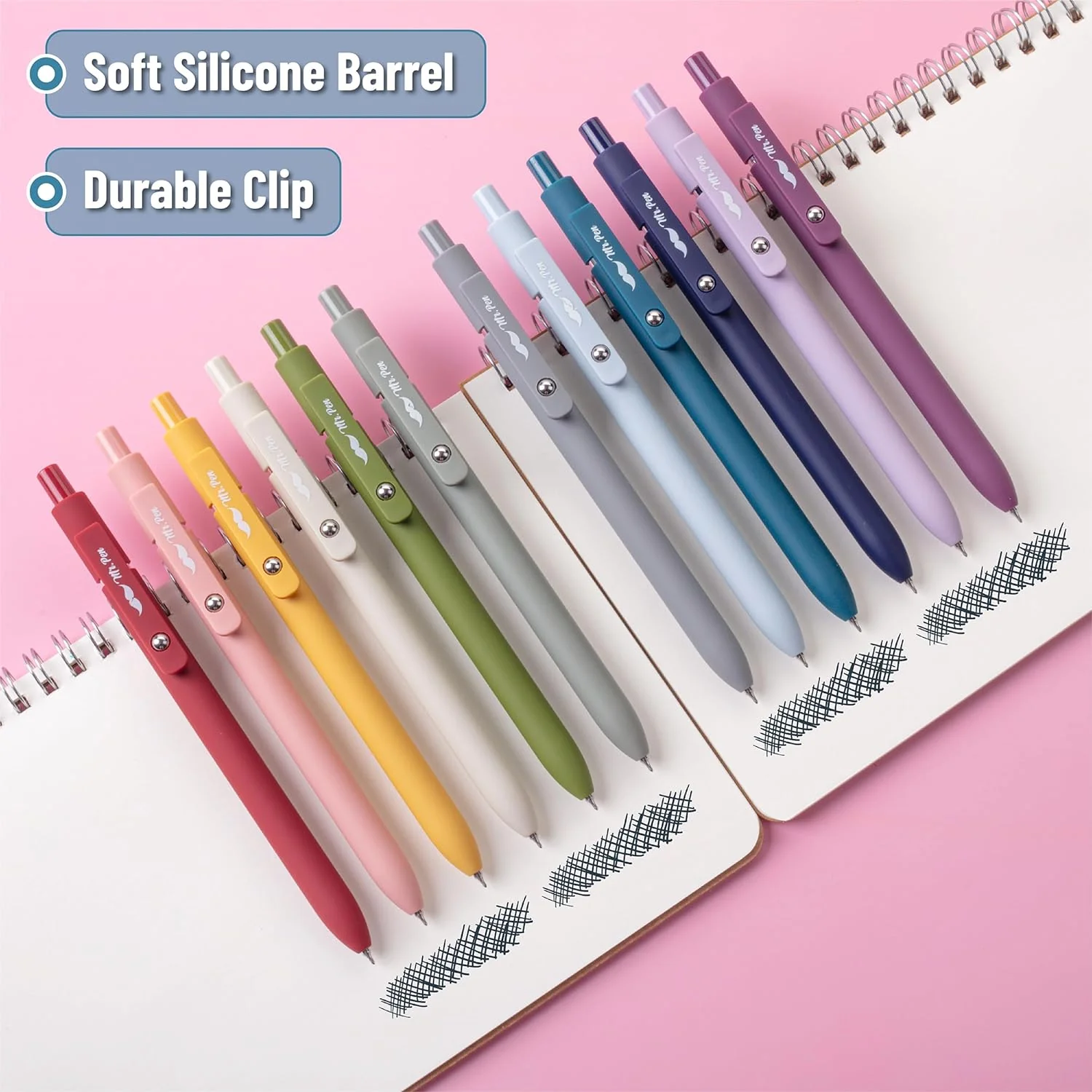 Retractable Gel Pens, 6 or 12 Pack, Morandi & Vintage Barrels, Black Ink, Fine Point 0.5mm, Fast Dry - Image 3