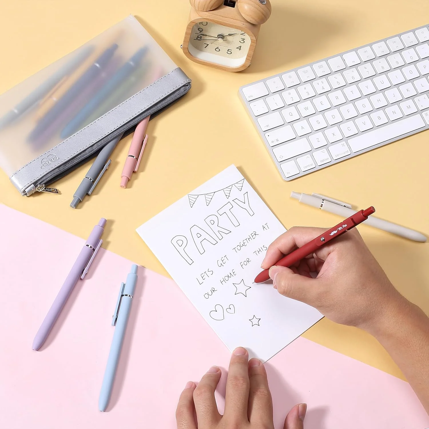 Retractable Gel Pens, 6 or 12 Pack, Morandi & Vintage Barrels, Black Ink, Fine Point 0.5mm, Fast Dry - Image 5