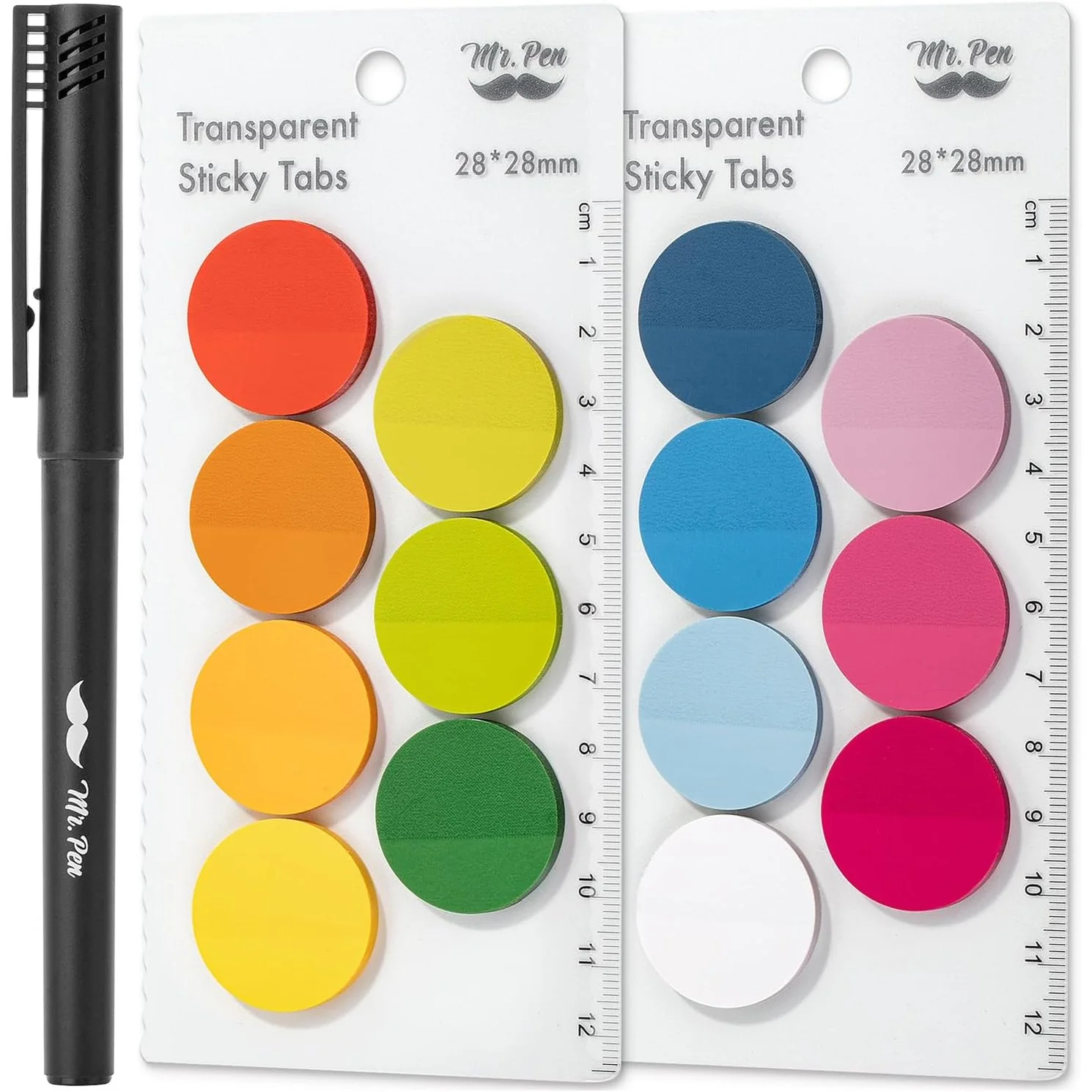 Transparent Round Sticky Notes, 560 Pcs, Assorted Colors, 28mm, Sticky Tabs with Quick-Dry Pen - Image 11