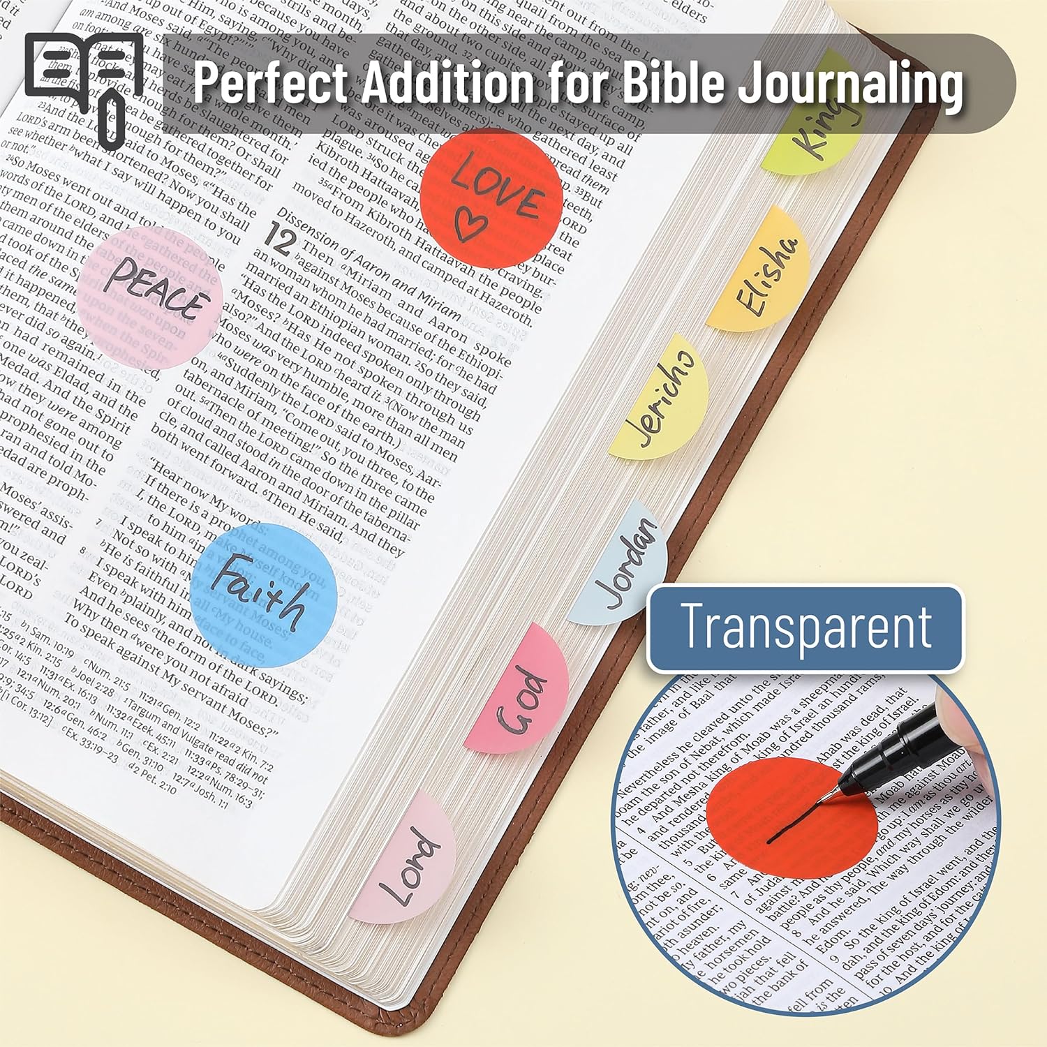 Transparent Round Sticky Notes, 560 Pcs, Assorted Colors, 28mm, Sticky Tabs with Quick-Dry Pen - Image 13