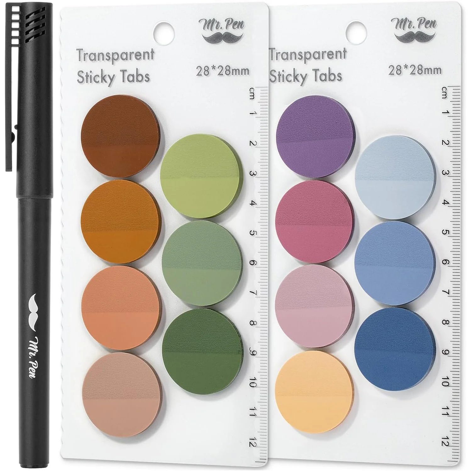 Transparent Round Sticky Notes, 560 Pcs, Assorted Colors, 28mm, Sticky Tabs with Quick-Dry Pen - Image 19