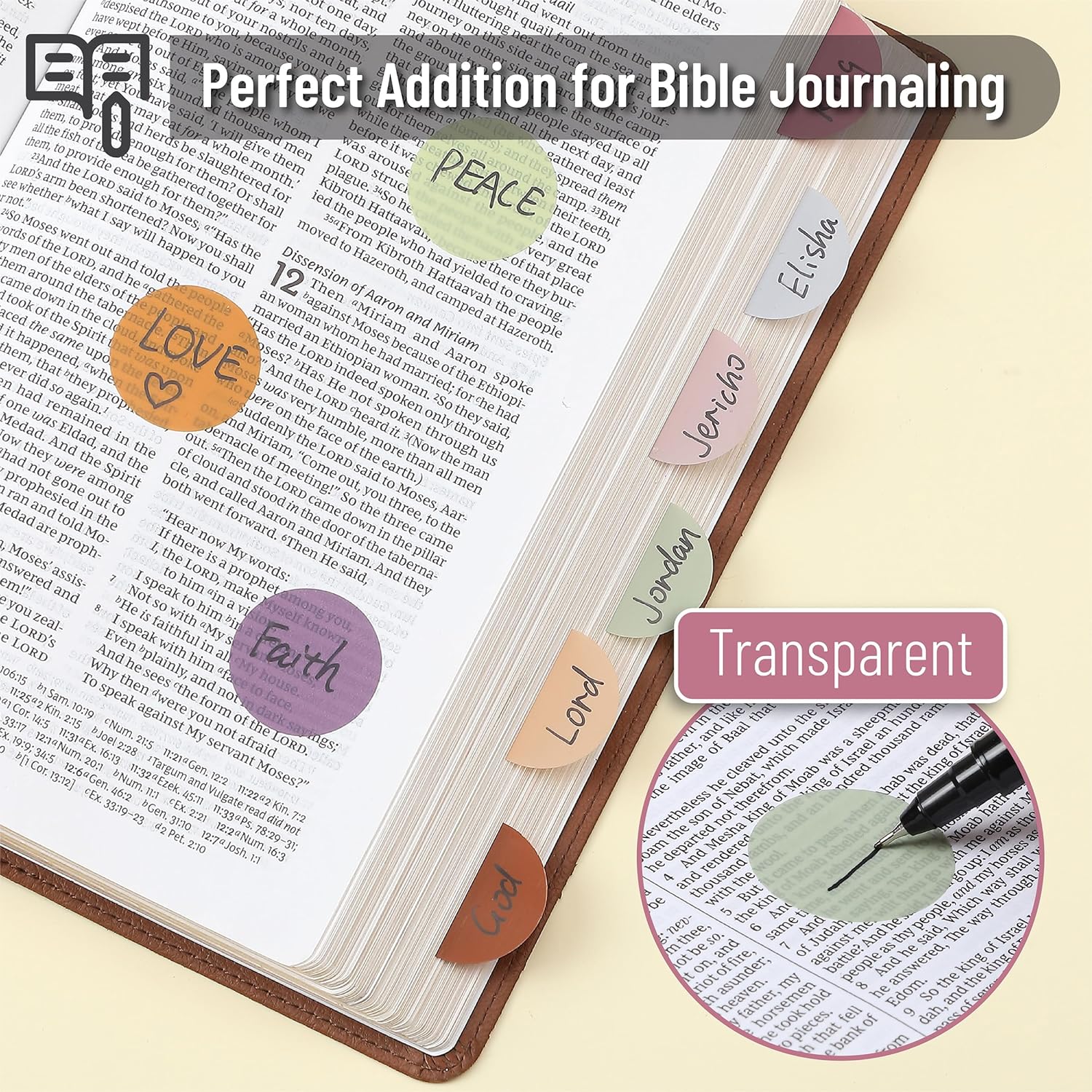 Transparent Round Sticky Notes, 560 Pcs, Assorted Colors, 28mm, Sticky Tabs with Quick-Dry Pen - Image 21