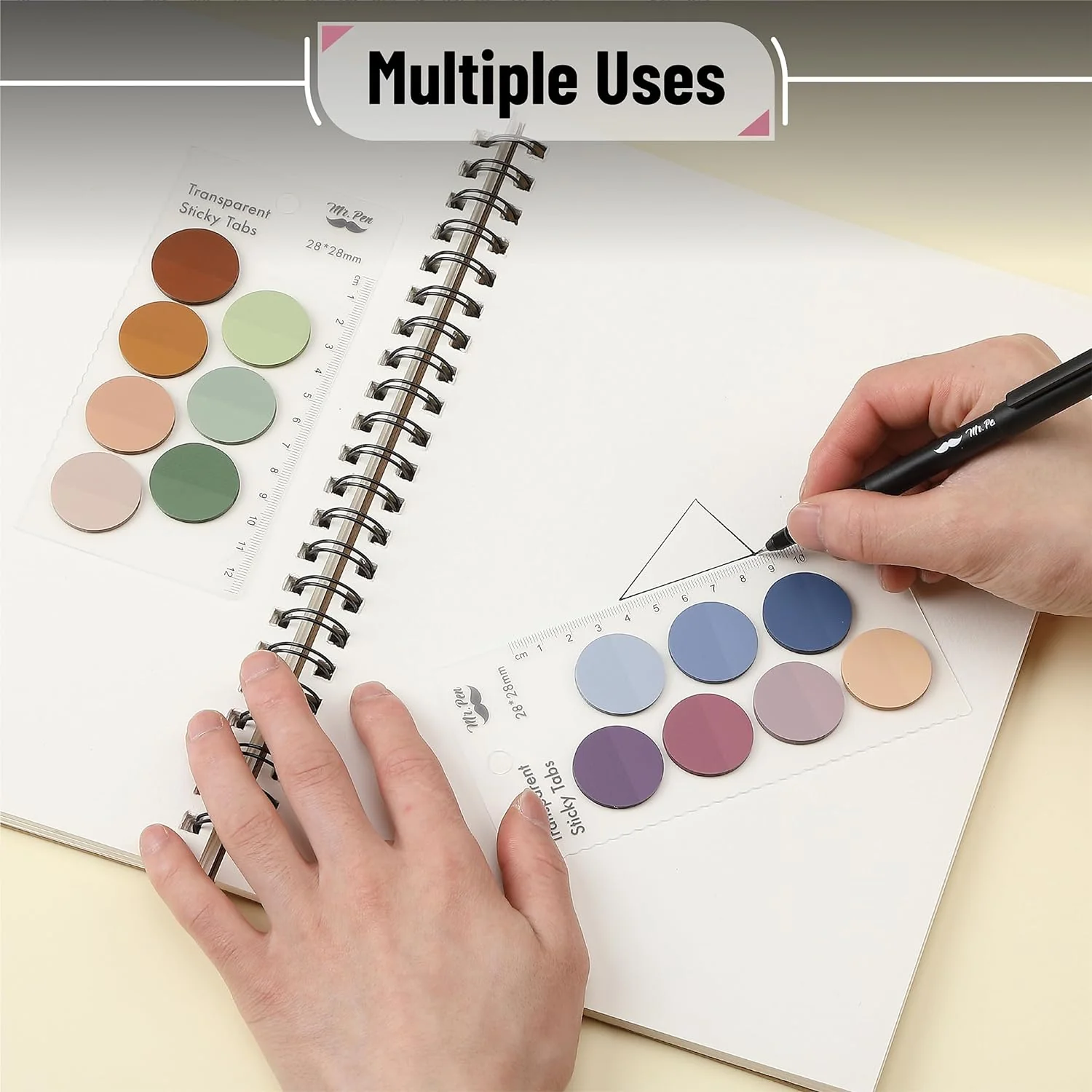 Transparent Round Sticky Notes, 560 Pcs, Assorted Colors, 28mm, Sticky Tabs with Quick-Dry Pen - Image 22