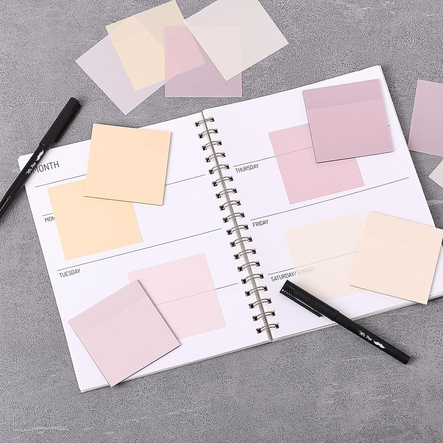 Transparent Sticky Notes 3"x3", 200 Sheets, Pastel Colors, 4 Pads with Quick-Dry Pen - Image 7