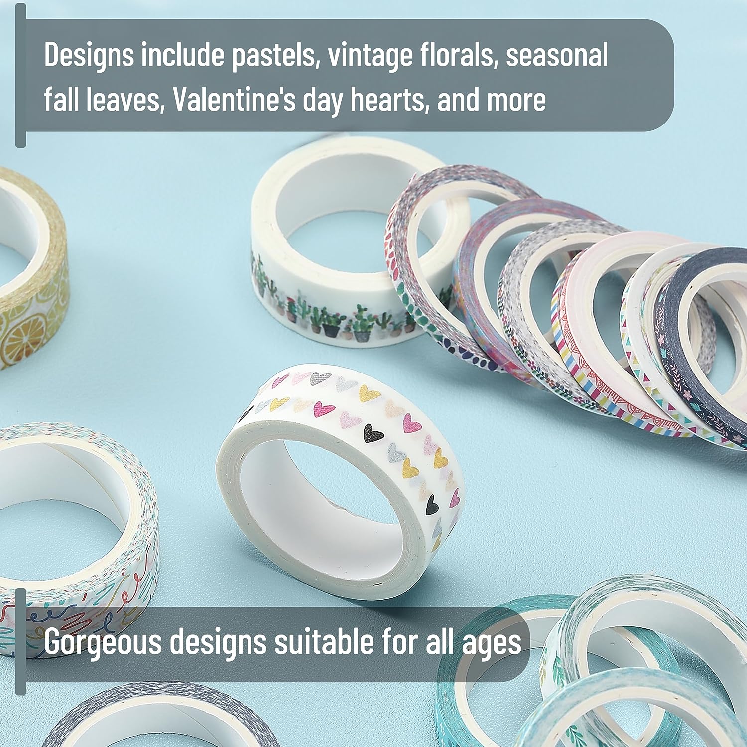 Washi Tape Set, 21 Roll, Boho Design, Decorative Tape, Washi Tapes, Cute Washi Tape, Cute Tape, Colored Tape, Scrapbook Tape, Washi Tape Cute, Washi Tape for Journaling, Craft Tape - Image 5